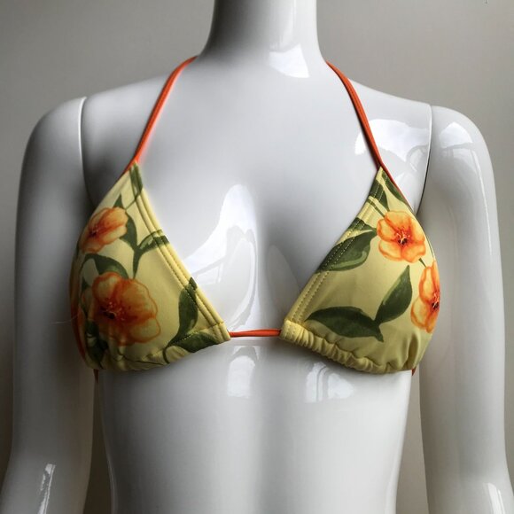 Billabong surf yellow & orange floral low rise surf bikini set - Picture 3 of 9